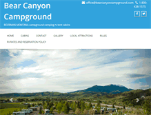 Tablet Screenshot of bearcanyoncampground.com